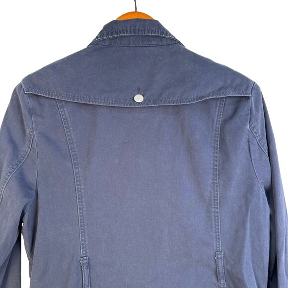 Forever 21 Navy Blue Cotton Utility Field Jacket Women’s Size 10 Button Flap - Picture 6 of 9